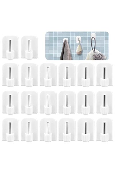 Generic Self-Adhesive Curtain Hooks, Pack of 20 White Window Hooks for Gluing...