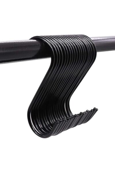 Generic S Hooks, 30-Pack, Heavy Duty Steel, 8.6 cm, Black