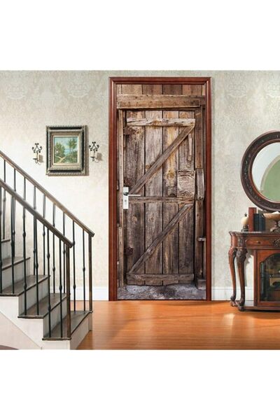 Generic Brand BPA 3D Door Stickers Murals Peel and Stick - Wooden Door - Door...