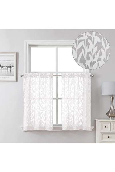 Generic Lecloud Leia 36 Inch White Sheer Curtains Tiers 2 Pieces, Airy & Brea...