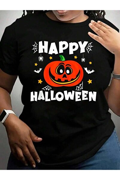 9JY Cute Pumpkin - Happy Halloween Black Graphic T Shirts Tee