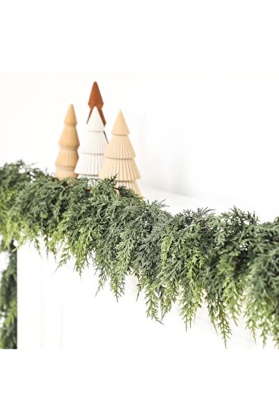 Generic Jutom 2 Pcs 6 ft Christmas Cedar Garland - Dual Green Realistic Cedar...