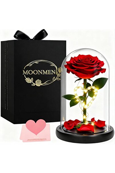 Generic Brand Moonmen Forever Rose With Love Light, Real Eternal Rose in Glas...