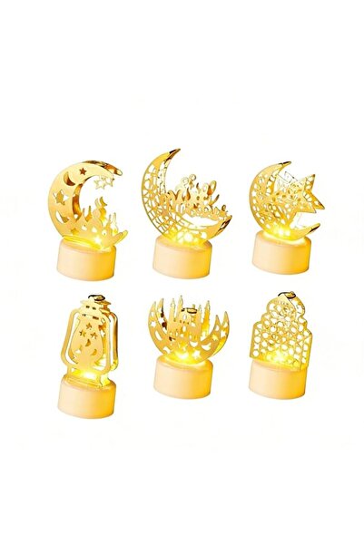 Generic Gold Mini Lantern Lights, 6 Pc Set with Moon and Castle Designs, for ...
