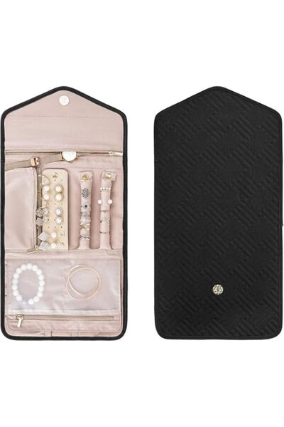 Generic Brand Anti-Tangle Foldable Jewelry Roll, Travel Jewelry Organizer cas...