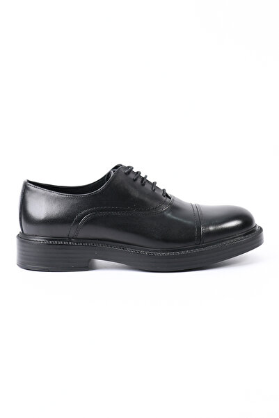 Tuna Genuine Leather Black Oxford Model Men's Shoes - E4322