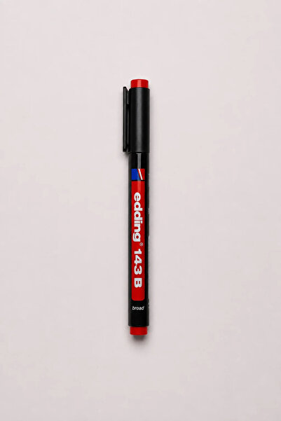 Edding 143 B Thick Tip Acetate Pen |   Permanent Marker Pen Red 1 Piece
