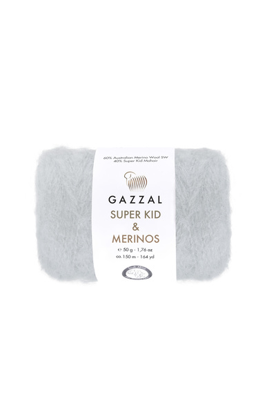 GAZZAL İPLİK Gazzal Super Kid Merinos – Mohair and Merino Wool Blended Hand K...