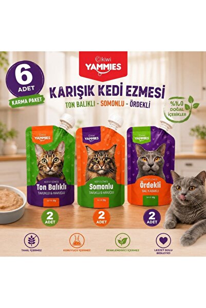 Kiwi Pets Yammies Karışık Kedi Ezmesi 90 Gr*6 Adet