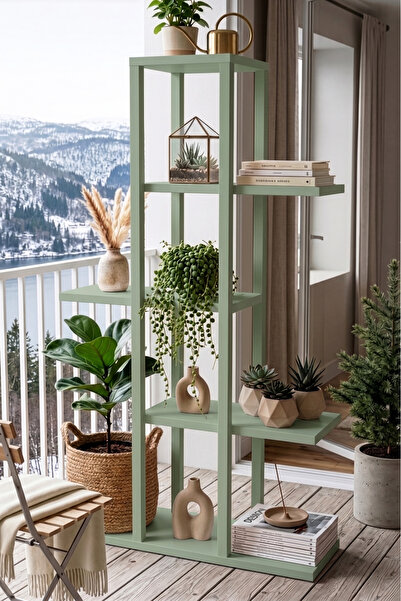 Robin Home Saksılık Saksı Standı Dekoratif Çiçeklik Rafı Ahşap Kayın İskelet ...