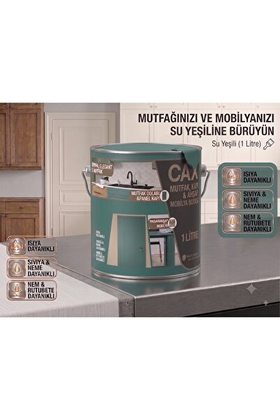 caxcolors CAX Mutfak Dolabı ve Panel Kapı Boyası 1 Lt - Isıya Neme Dayanıklı ...