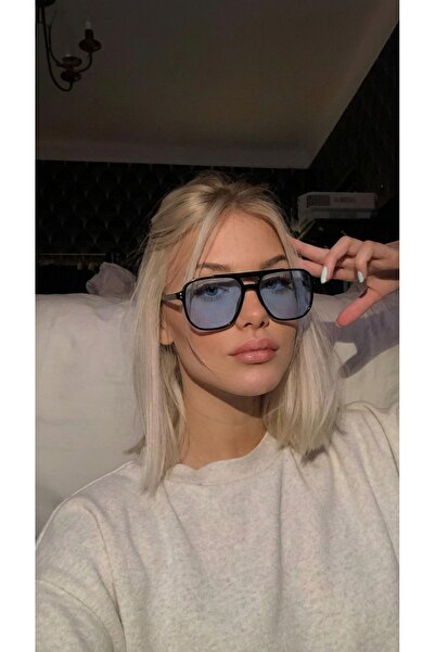 funeyes Colmar Blue Double Bridge Trend Model Orange Glass Unisex Sunglasses ...
