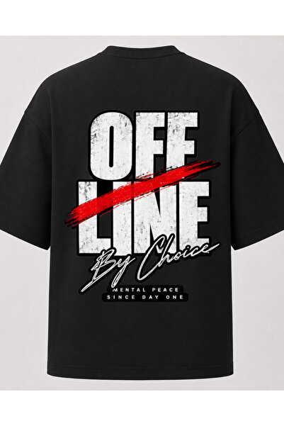Ebiidesign Offline by Choice Oversize T-Shirt – Typography Printed Streetwear