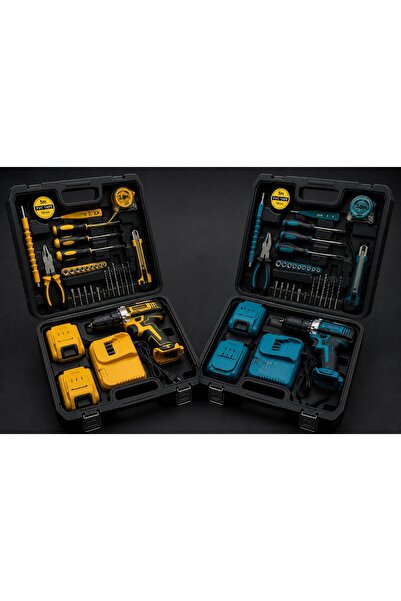 OKBOONS Set de bormașină cu 2 baterii de 48V + 30 de accesorii