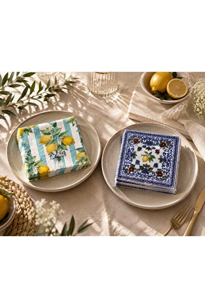 Premium Lüx Limon Desenli Sunum Peçete 2'li 2x20 adet