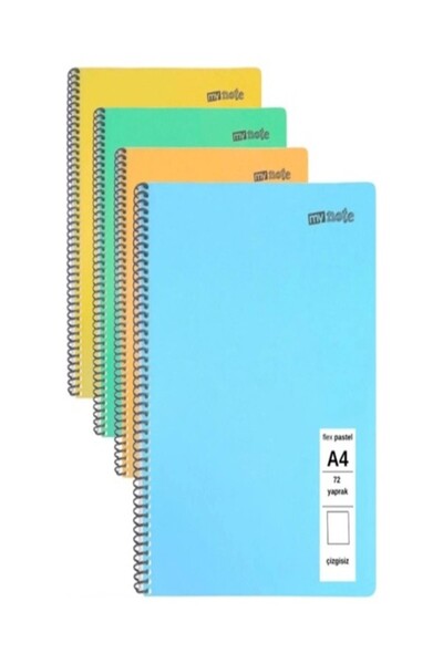 inci çelik aksesuar Spiral Notebook A4 Pp Cover Plain 72 Yp