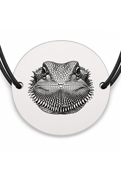 Simoshop Brățară argint 925 cu bănuț gravat portret de dragon bărbos, șnur ne...