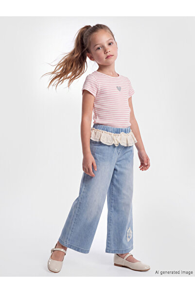LC Waikiki Nevavm Wideleg Ruffled Girls' Jean Pants with a Difference