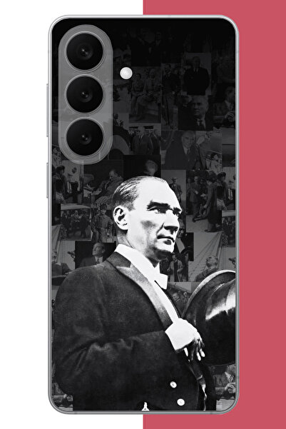 Samsung Galaxy S26 Ultra Uyumlu şapka ile selamlayan atatürk UV Baskılı Silikon Kılıf