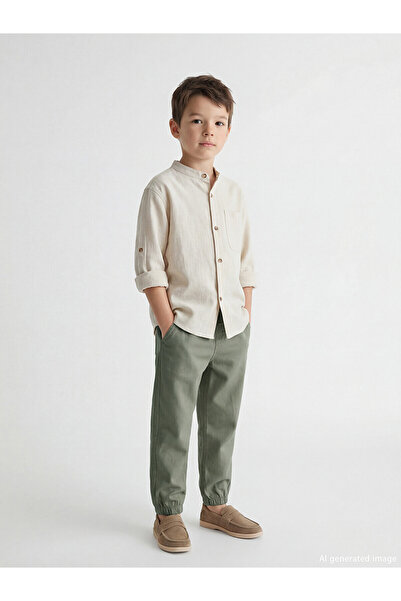 LC Waikiki Two Mt Shop Quality Lcw Kids Khaki Elastic Waist Boys' Trousers
