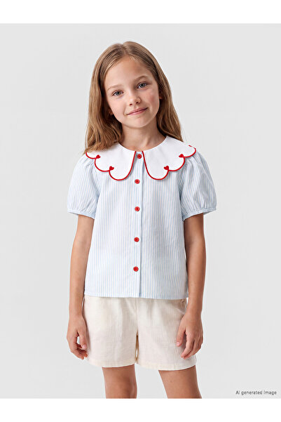 LC Waikiki Nevavm striped girl's shirt with a baby collar - the nevavm differ...