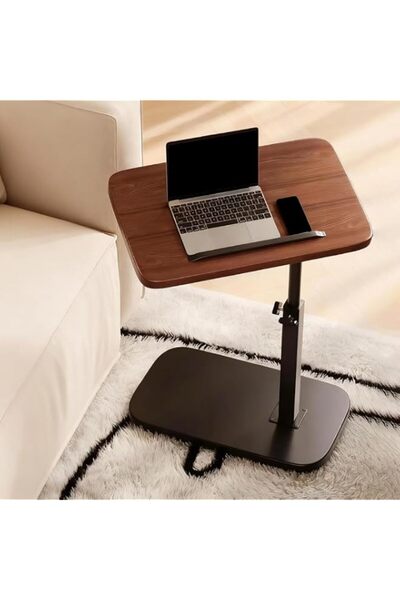 Generic Height-adjustable tray table, wooden sofa TV side table with reversib...