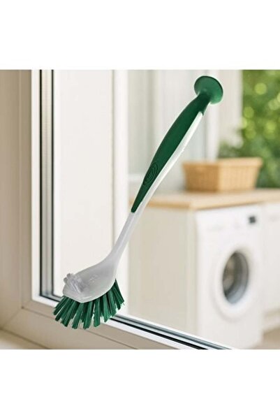 OEM Mint Green Plate Brush with Handle & Suction Cup 26cm