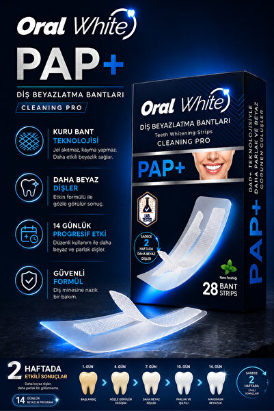 Oral White Cleaning Pro PAP+ Diş Beyazlatma Bantları – 28 Bant / 14 Günlük Program