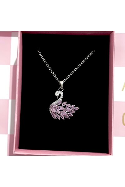 Heda Jewelry Pembe Kuğu Kolye