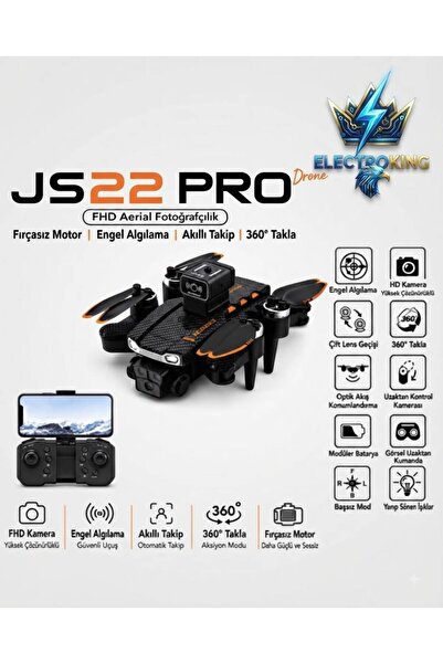 electroking Katlanabilir Akıllı Drone – Çift Kamera, Engelden Kaçınma ve Opti...