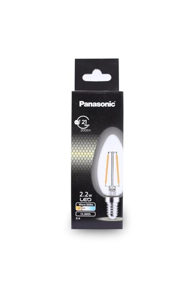 Generic Panasonic 2.2W 2700K E14 Base Warm White LED Clear Candle Lamp Bulb