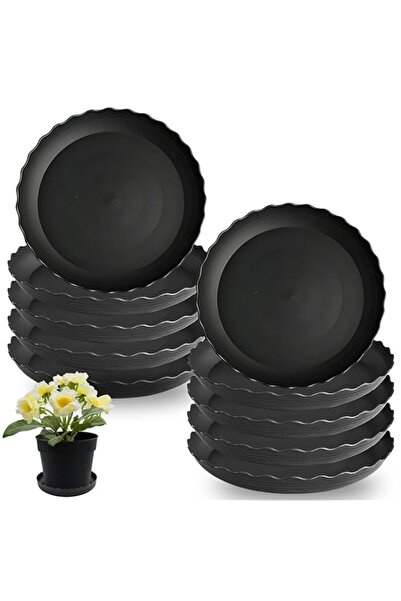 Generic ROUNY 10-Pack Plant Saucers - 6, 8, 10 Inch Plastic Water Drip Trays,...