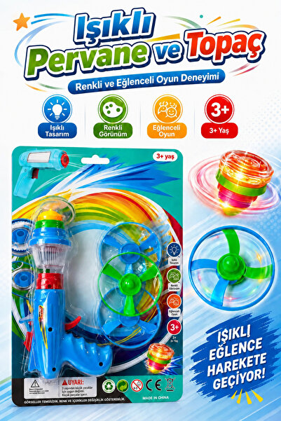 ALL FAST Işıklı Pervane ve Topaç Oyuncak Seti Fırlatma Aparatlı Renkli Dönen ...