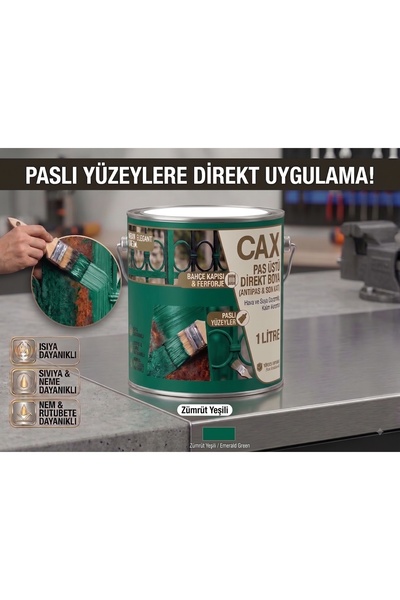 caxcolors CAX Pas Üstü Direkt Uygulanan Antipaslı Sentetik Metal Boyası 1 Lit...