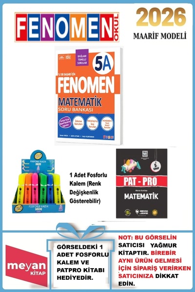Fenomen Yayıncılık Fenomen 5.Sınıf Matematik A Soru Bankası...HEDİYELİ
