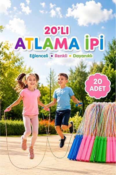 PRIME SPORTS 20’li Atlama İpi Çocuk Oyuncak Renkli Dayanıklı Atlama İpi Seti