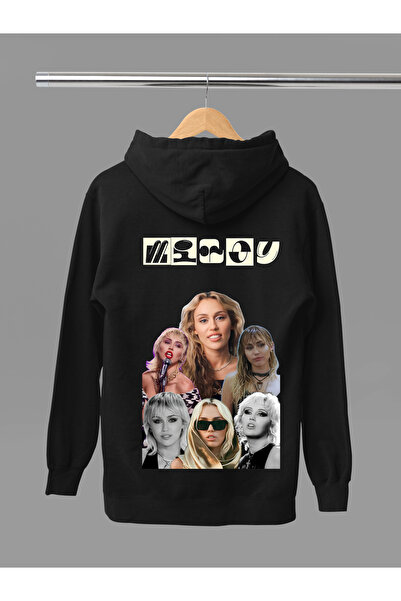 MAGORS Miley Cyrus Printed Cotton Long Sleeved 3-Yarn Hooded Sweatshirt