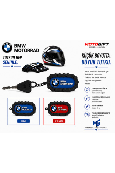 Motogift سلسلة مفاتيح للدراجات النارية بشعار BMW Motorrad مع تفاصيل سلسلة مميزة
