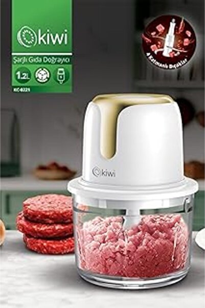 syncticaret Kıwı Kc-8221 Kablosuz Şarjlı Gıda Doğrayıcı – 1.2L Cam Hazne, Pas...