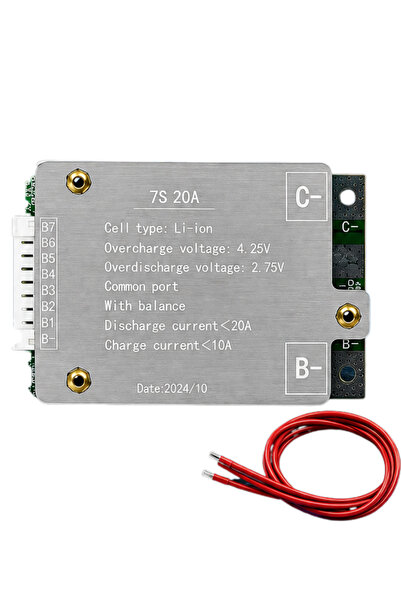 RoboPazar BMS 7S 20A Li-ion Batarya Koruma ve Dengeleme Kartı – 25.9V 7 Hücre Battery Management System