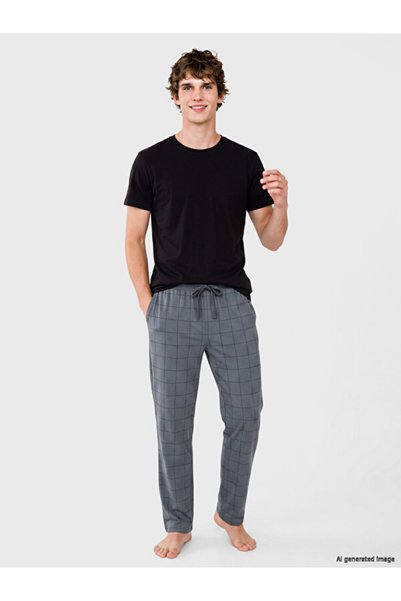 LC Waikiki Standard Fit Checkered Embroidered Men's Pajama Bottoms for Style Enthusiasts from Uzg Store