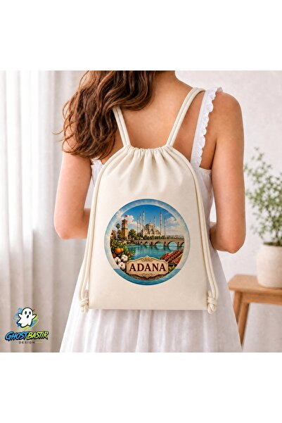 Ghostbastır Design Adana Drawstring Linen Bag C001
