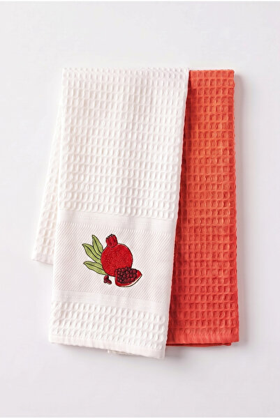 Zühre Home Set of 2 Cotton Waffle Kitchen and Drying Towels |   High Absorbency, Fast Drying |   45X70 cm