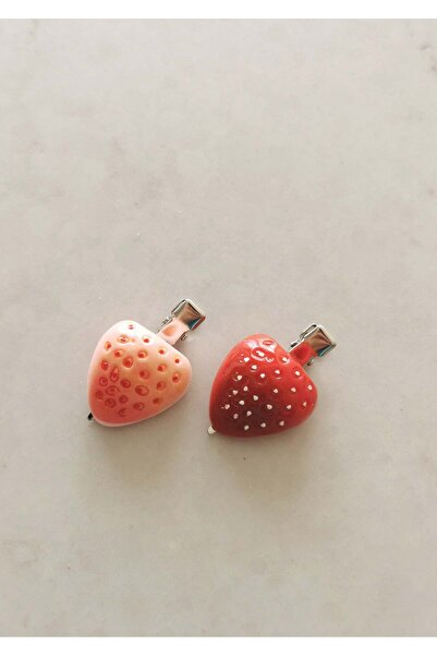 Halley Concept Red & Pink Strawberry Figured Children's Hair Clips with Tweez...