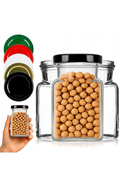 SuperButelki Set Borcane din Sticla cu Capace Filetate, 150 ml, 9.5x5.5 cm, M...