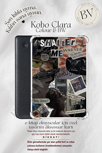 BookTok Vibes Co. Shatter Me Warner Temalı Artsy Insert - Kindle ve Kobo E-Ki...