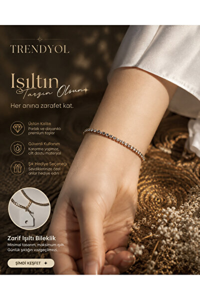 Zarif Işıltılı Taşlı Bileklik