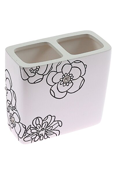 OEM Toothbrush holder, Kadda Emotions BPO-0306B, polyresin, floral pattern, w...
