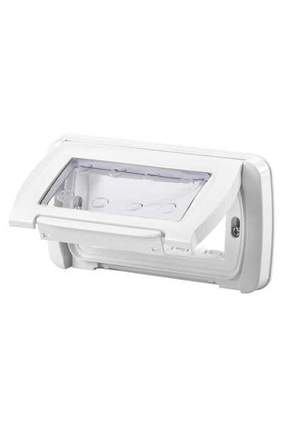 OEM Capac cu rama Gewiss System GW22461, 4 module, IP55, alb, pentru priza / ...