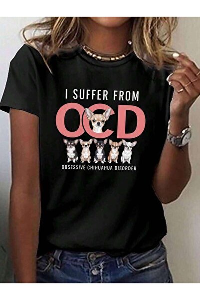 29CUN Women's OCD Obsessive Disorder-Shirt - Funny Chihuahua Dog Breed Print ...